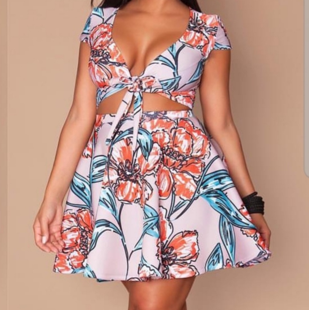 Rue 107 Floral Set- Skirt and Top